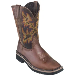 Justin Boots: Men's SE4681 Brown Square Toe Stampede Boots -Men Shoes Store justin wk4681 080 p 01