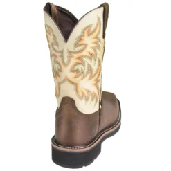 Justin Boots: Men's SE4684 Steel Toe EH White Cowhide 11-Inch Cowboy Work Boots -Men Shoes Store justin wk4684 b 01