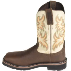 Justin Boots: Men's SE4684 Steel Toe EH White Cowhide 11-Inch Cowboy Work Boots -Men Shoes Store justin wk4684 i 01