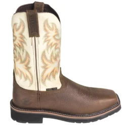 Justin Boots: Men's SE4684 Steel Toe EH White Cowhide 11-Inch Cowboy Work Boots -Men Shoes Store justin wk4684 o 01