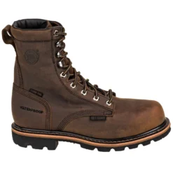 Justin Boots: Men's WK630 Brown Waterproof Composite Toe Met Guard Boots -Men Shoes Store justin wk630 o 01 1
