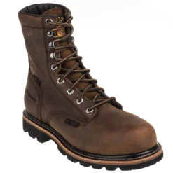Justin Boots: Men's WK630 Brown Waterproof Composite Toe Met Guard Boots -Men Shoes Store justin wk630 p 01 1