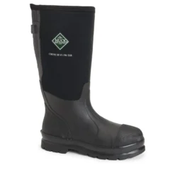 Muck Boots: Men's MCXF STL Black Chore Classic Tall Gusset Wide Calf Steel Toe Waterproof Boot