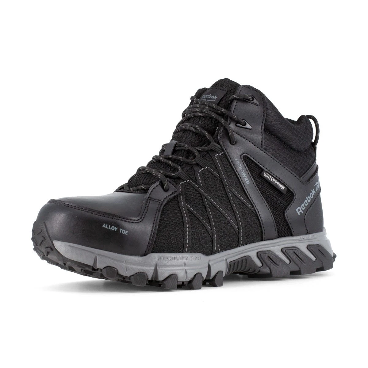 Reebok Footwear: Men's RB3401 Trailgrip Hitop Black Grey Waterproof Boots 2 Reebok Footwear: Men's RB3401 Trailgrip Hitop Black Grey Waterproof Boots - Image 2