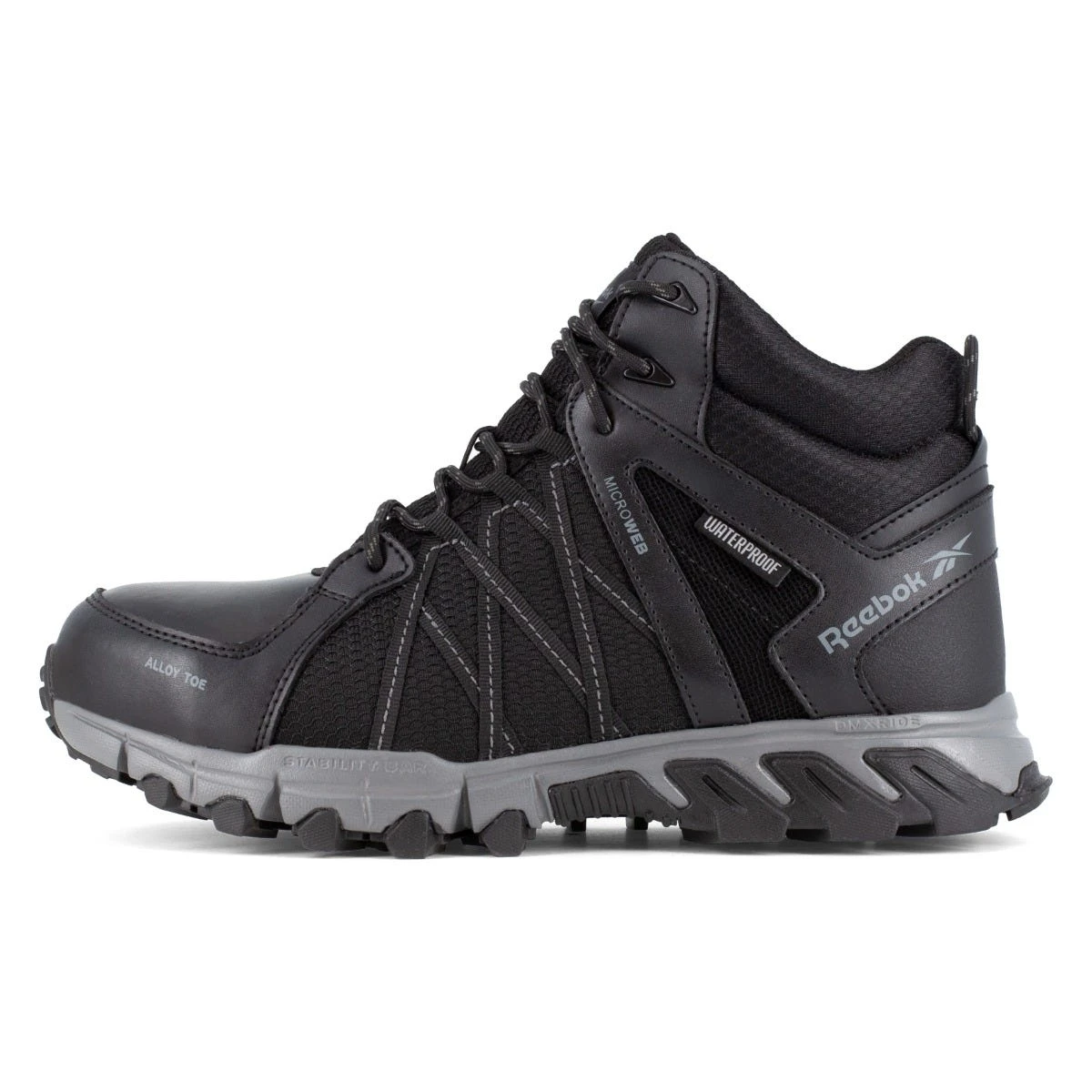Reebok Footwear: Men's RB3401 Trailgrip Hitop Black Grey Waterproof Boots 3 Reebok Footwear: Men's RB3401 Trailgrip Hitop Black Grey Waterproof Boots - Image 3