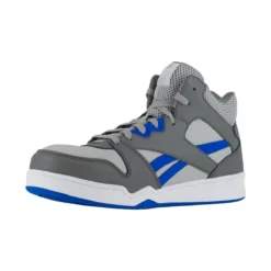 Reebok Shoes: Men's RB4135 Grey/Cobalt Blue Composite Toe Slip Resistant High Top Sneaker -Men Shoes Store reebok rb4135 bb4500 03