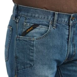 Ariat Rebar Jeans: Men's 10039288 Edgewood Rebar M5 Basic Stackable Straight Leg Jeans -Men Shoes Store s22 mns work 10039288 detail01
