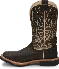 Justin Boots: Men's SE4833 Brown Composite Square Toe Derrickman Cowboy Work Boot -Men Shoes Store se4833 617x563 instep