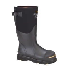 DryShod Boots: Men's STG-UH-BK Black Steel Toe Adjustable Gusset Work Boot