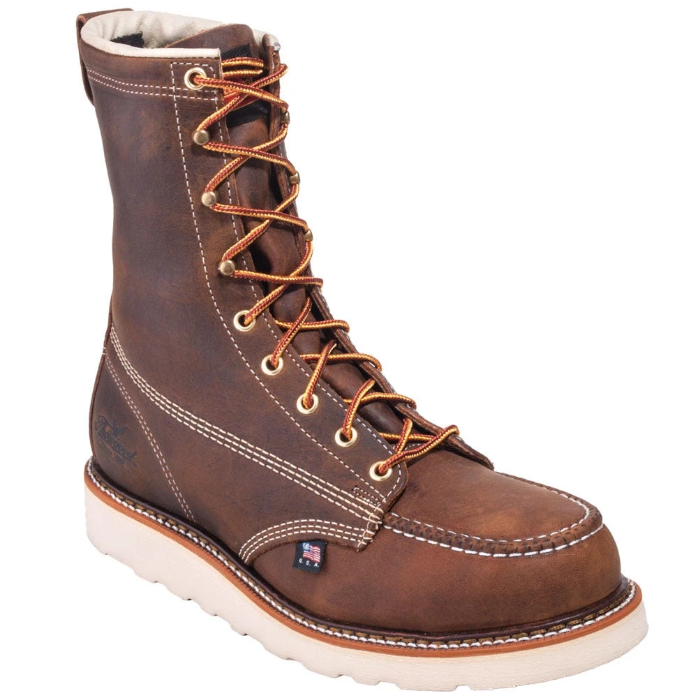 Thorogood Boots: Men's 804-4478 USA-Made Brown EH Steel Toe Work Boots 1 Thorogood Boots: Men's 804-4478 USA-Made Brown EH Steel Toe Work Boots