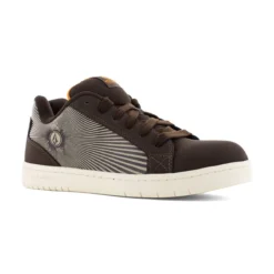 Volcom Shoes: Men's VM30507 Dark Brown Khaki Composite Toe Stone Op Art Skate Inspired Work Shoe