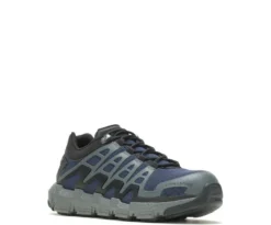 Wolverine Shoes: Men's W211176 Navy Composite Toe Rev DuraShocks Work Shoe