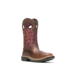 Wolverine Boots: Men's W211132 Red Steel Toe Rancher Durashocks Wellington Work Boots