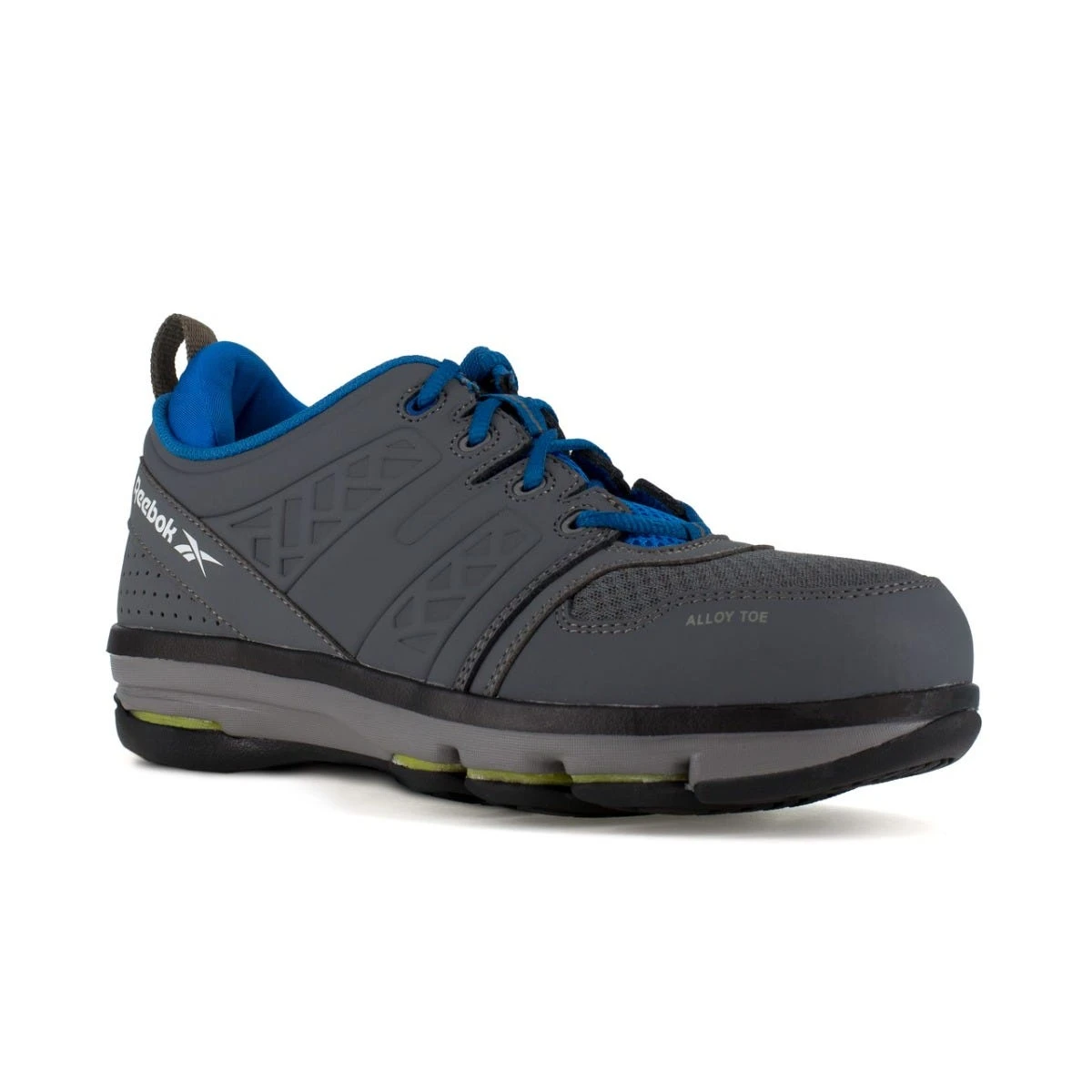 Reebok Shoes: RB3604 Grey Men's Alloy Toe ESD Blue DMX Flex Athletic Oxfords 1 Reebok Shoes: RB3604 Grey Men's Alloy Toe ESD Blue DMX Flex Athletic Oxfords